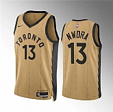 Men's Toronto Raptors #13 Jordan Nwora Gold 2023-24 City Edition Stitched Basketball Jersey Dzhi,baseball caps,new era cap wholesale,wholesale hats